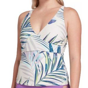 CALIA Wrap Front Tankini Top Plus Size